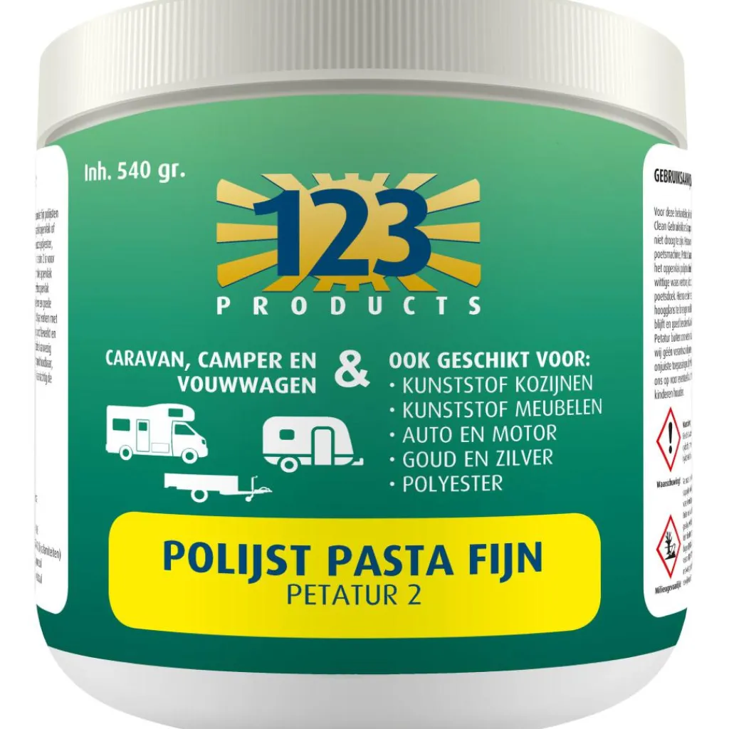 123 Products FIJN polijst pasta 540 gram< Schoonmaakartikelen