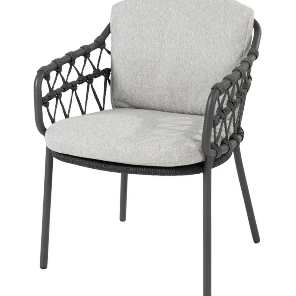 Tuinstoelen-4 Seasons Outdoor Calpi dining tuinstoel anthracite zwart