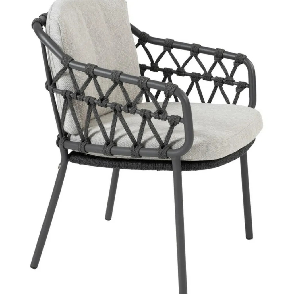 Tuinstoelen-4 Seasons Outdoor Calpi dining tuinstoel anthracite zwart