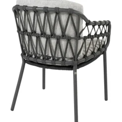 Tuinstoelen-4 Seasons Outdoor Calpi dining tuinstoel anthracite zwart