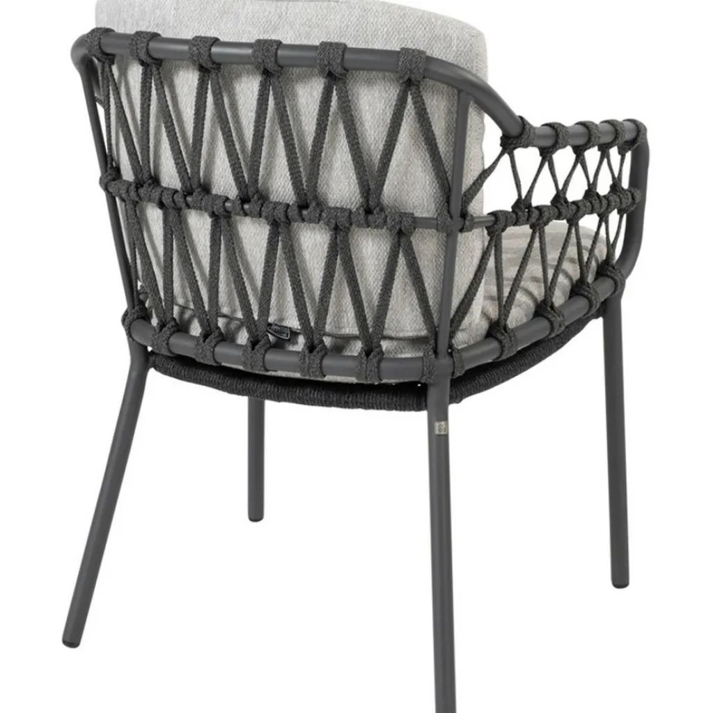 Tuinstoelen-4 Seasons Outdoor Calpi dining tuinstoel anthracite zwart