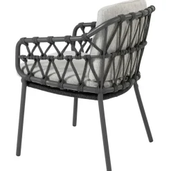 Tuinstoelen-4 Seasons Outdoor Calpi dining tuinstoel anthracite zwart