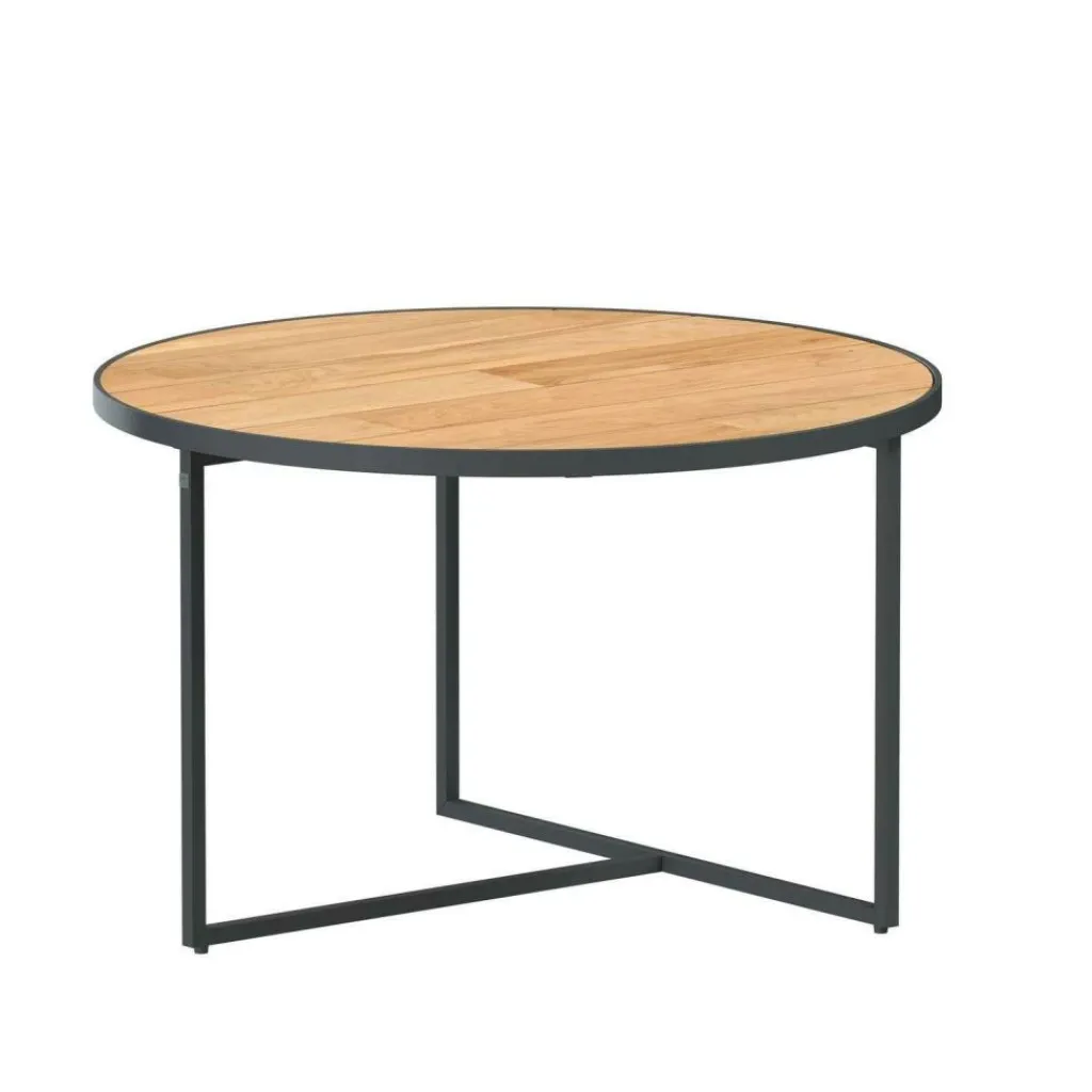 4 Seasons Outdoor Strada salontafel ø 73 teak black< Tuintafels