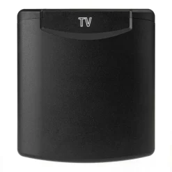 ABL 12V en TV wanduitvoerdoos zwart< Camping Elektra
