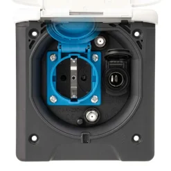 Camping Elektra-ABL 12V en TV wanduitvoerdoos wit