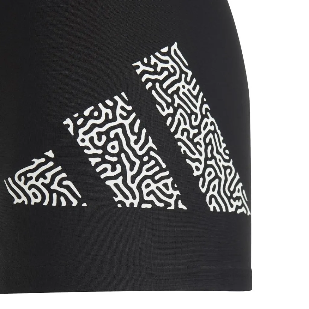 adidas 3 Bar Logo zwemboxer junior black white< Zwembroek