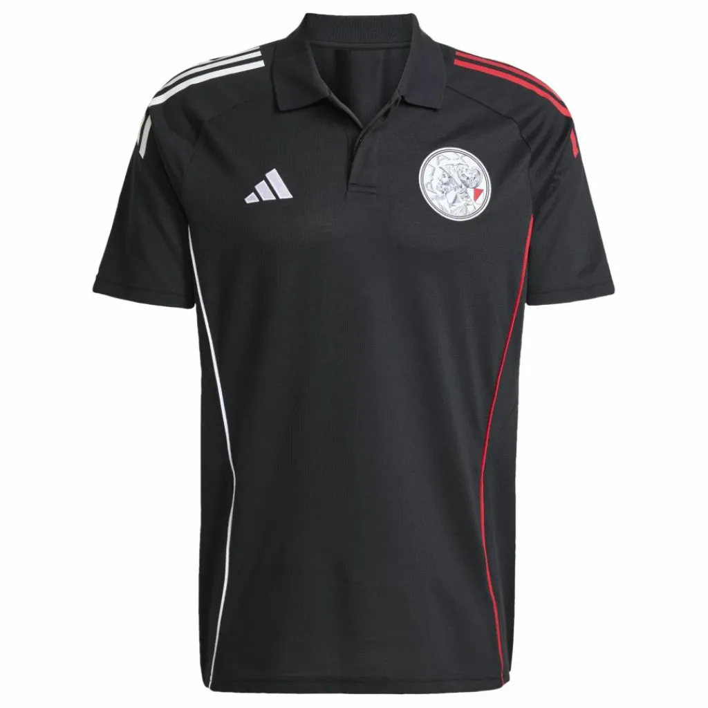 adidas Ajax Tiro 25 polo heren black white bold red< Voetbalkleding