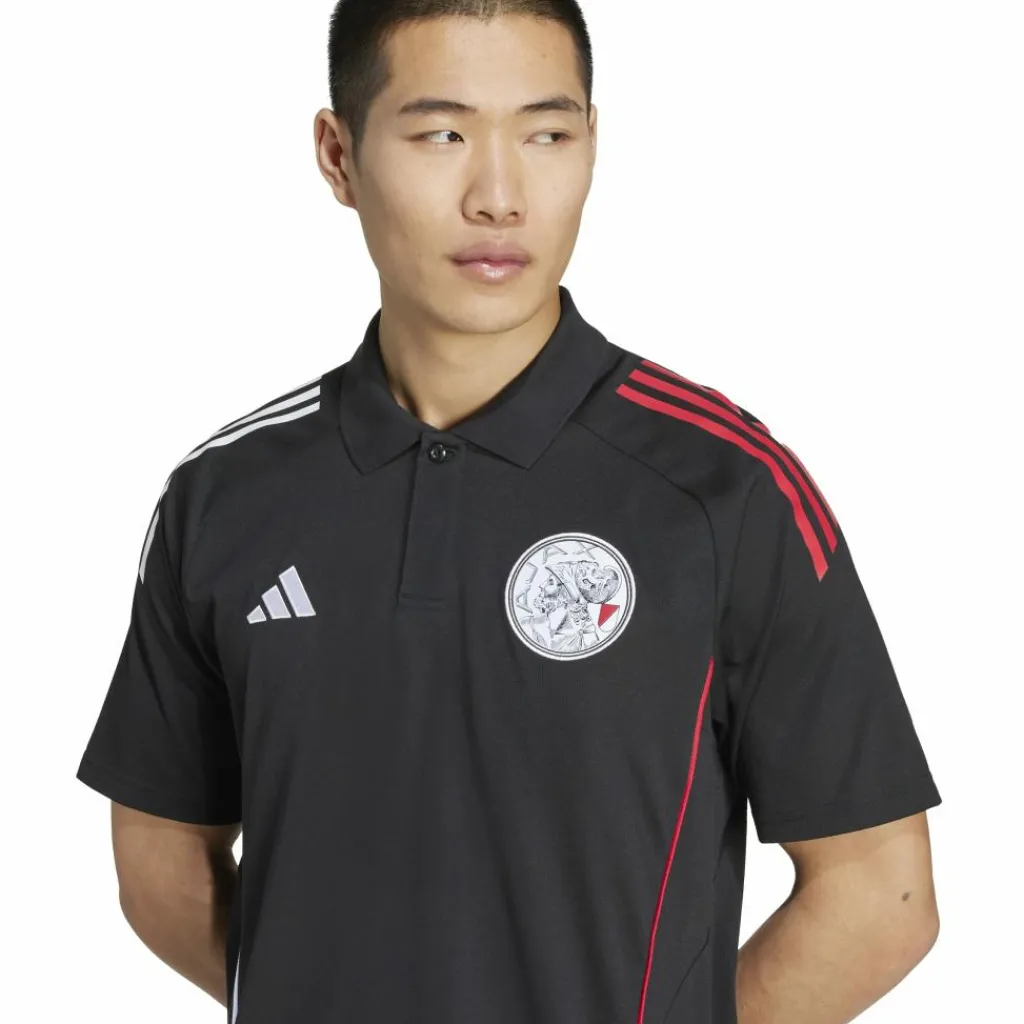 adidas Ajax Tiro 25 polo heren black white bold red< Voetbalkleding
