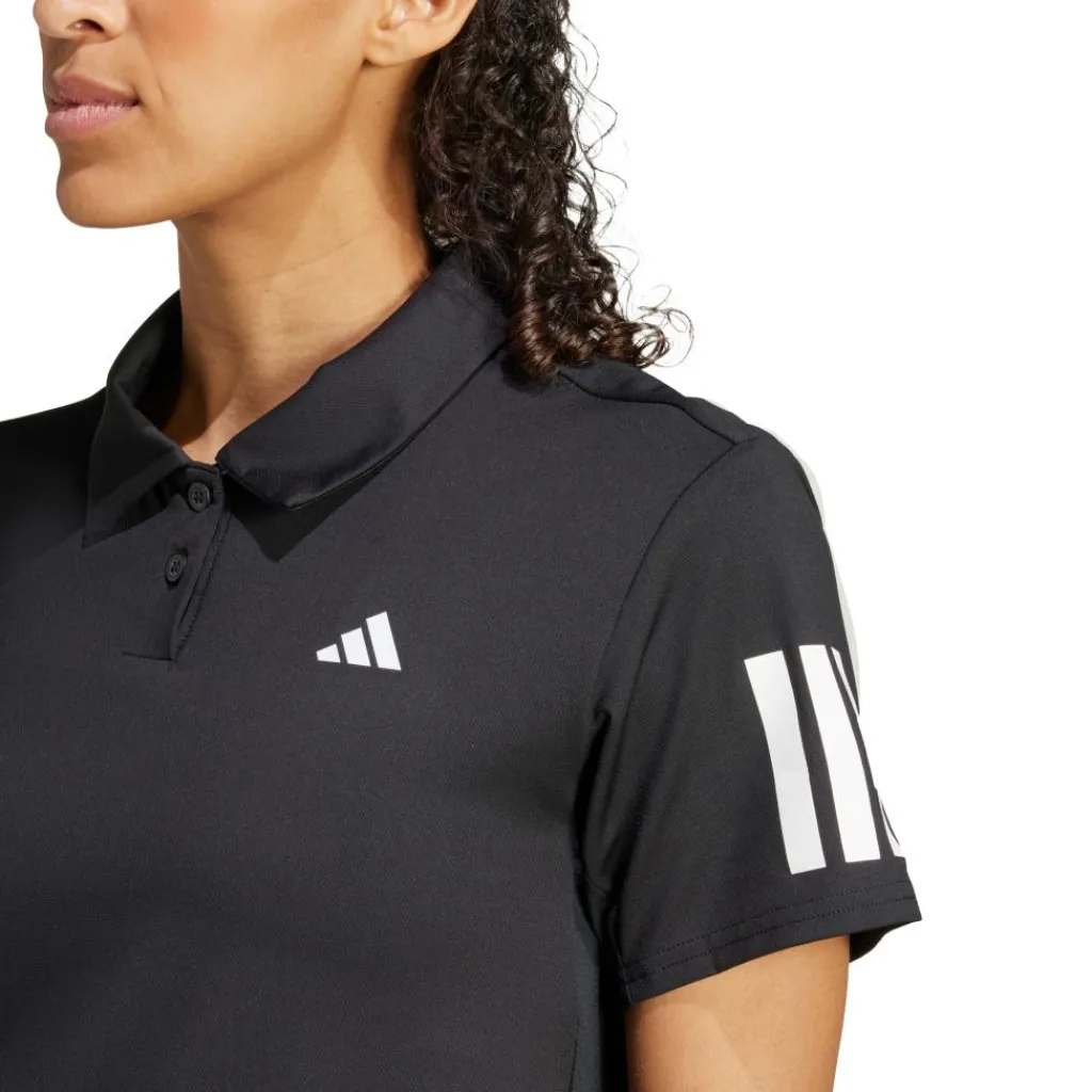 Tenniskleding-adidas Club Climacool 3-Stripes tennispolo dames black