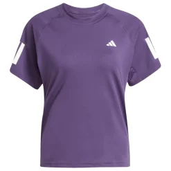 Tenniskleding-adidas Club 3-Stripes Climacool tennisshirt dames burgundy