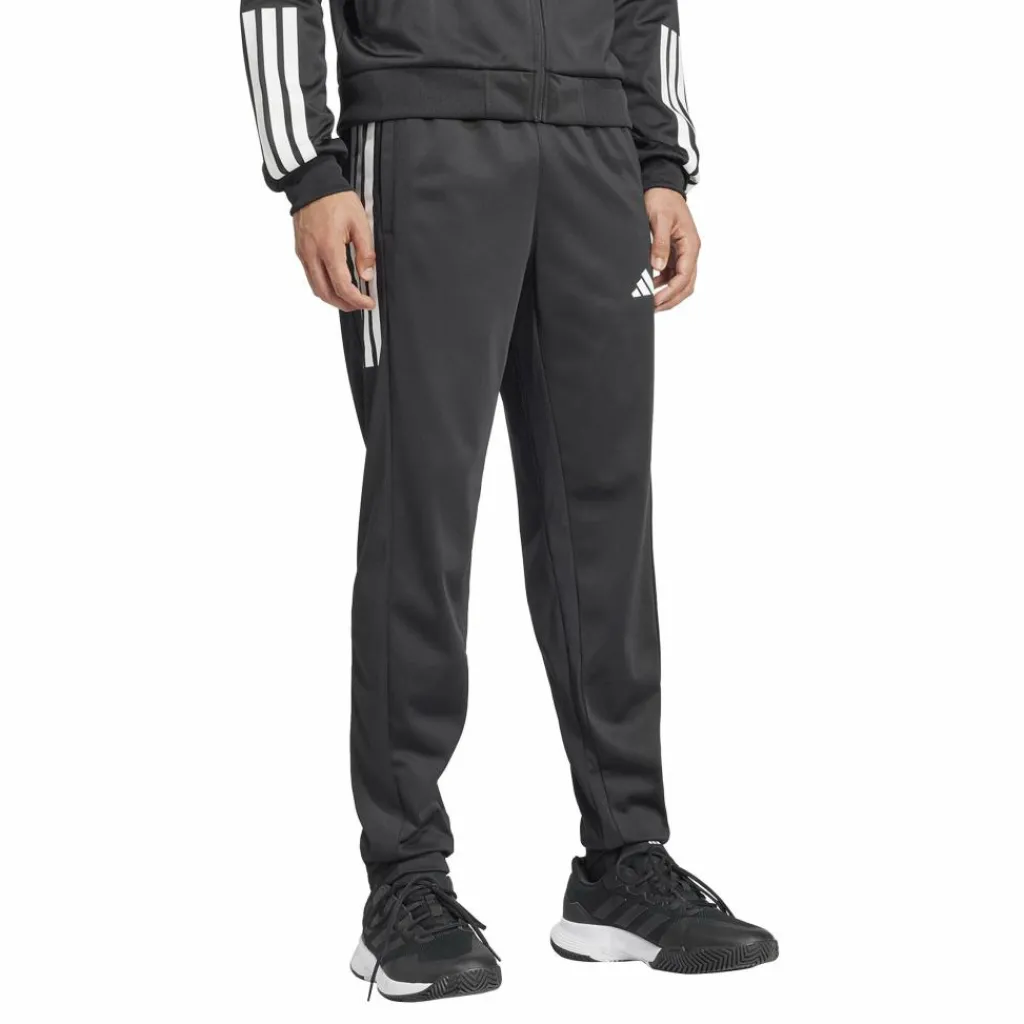 Tenniskleding-adidas Club 3-stripes knitted trainingsbroek heren black