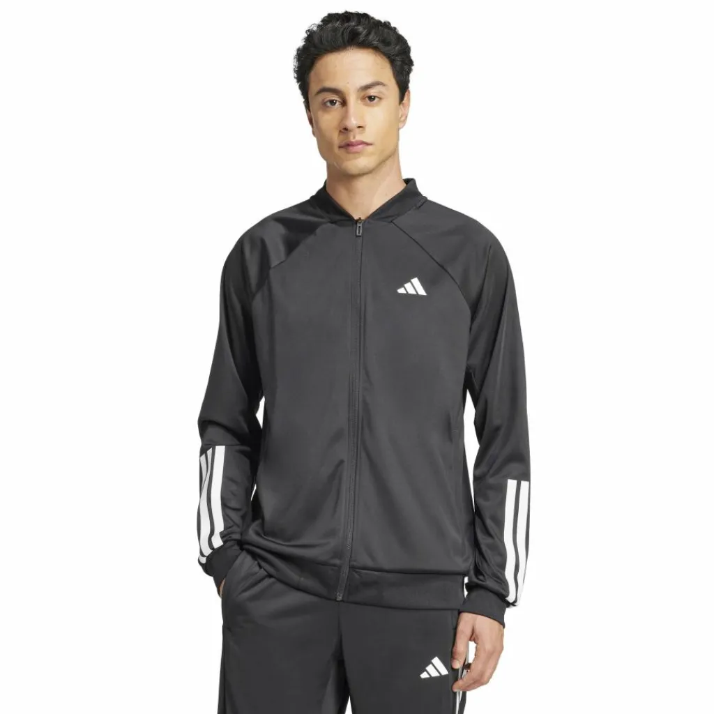 Tenniskleding-adidas Club 3-stripes knitted trainingsjack heren black