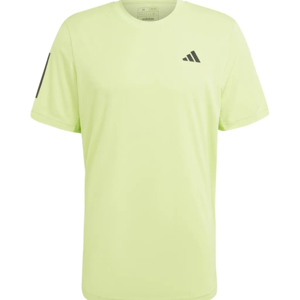 Tenniskleding-adidas Club 3-Stripes tennisshirt heren pulse lime