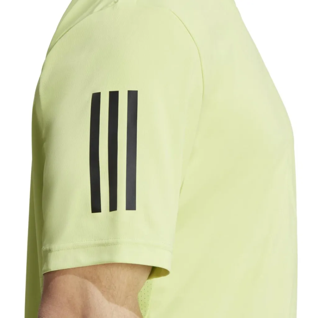 Tenniskleding-adidas Club 3-Stripes tennisshirt heren pulse lime