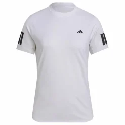 Tenniskleding-adidas Club 3-stripes tennisshirt dames white