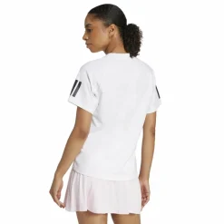 Tenniskleding-adidas Club 3-stripes tennisshirt dames white