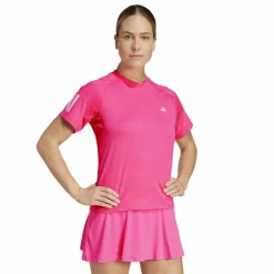 adidas Club 3-stripes tennisshirt dames lucid pink< Tenniskleding