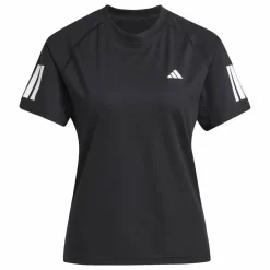Tenniskleding-adidas Club 3-stripes tennisshirt dames black