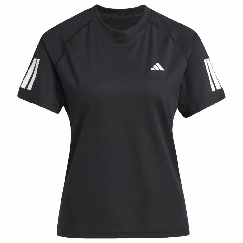 Tenniskleding-adidas Club 3-stripes tennisshirt dames black