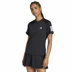 Tenniskleding-adidas Club 3-stripes tennisshirt dames black