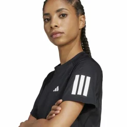 Tenniskleding-adidas Club 3-stripes tennisshirt dames black