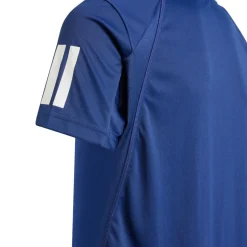 Tenniskleding-adidas Club 3-Stripes tennisshirt junior dark blue