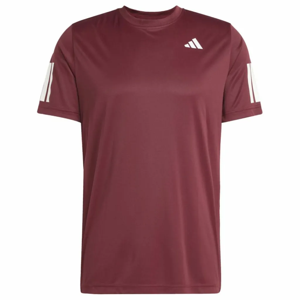 adidas Club 3-stripes tennisshirt heren shadow red< Tenniskleding