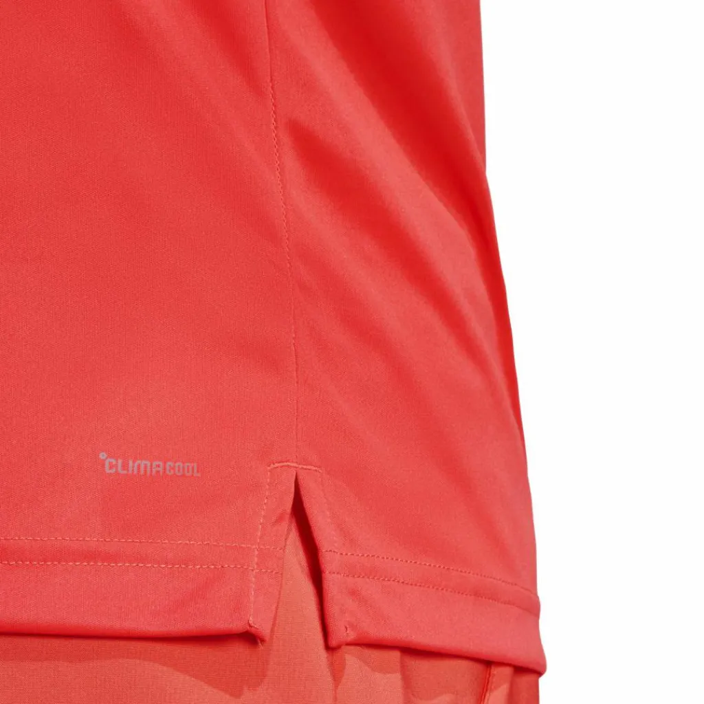 Tenniskleding-adidas Club 3-stripes tennisshirt heren semi lucid red