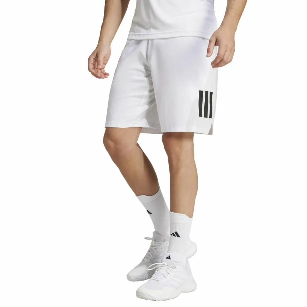 Tenniskleding-adidas Club 3-stripes tennisshort heren white