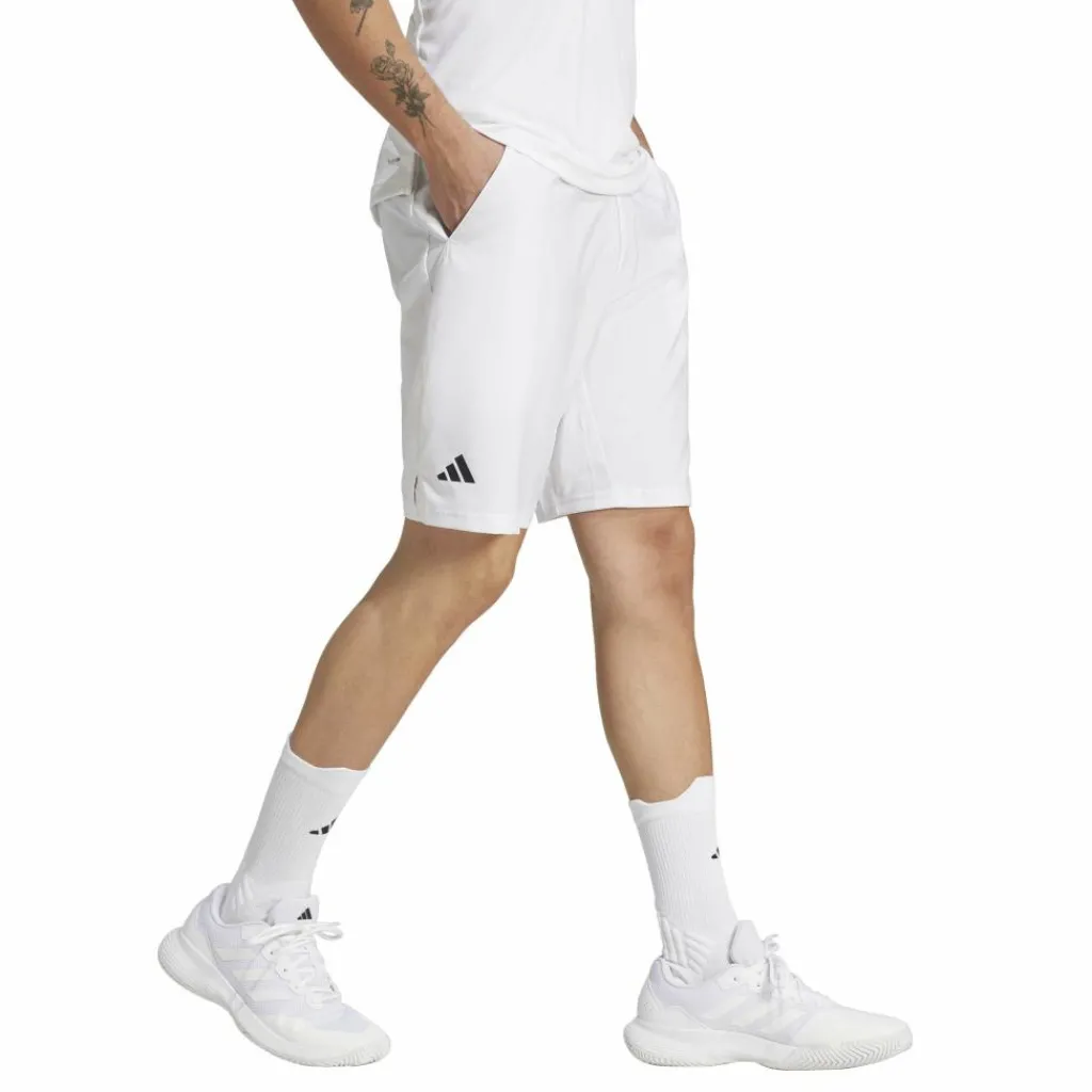 Tenniskleding-adidas Club 3-stripes tennisshort heren white