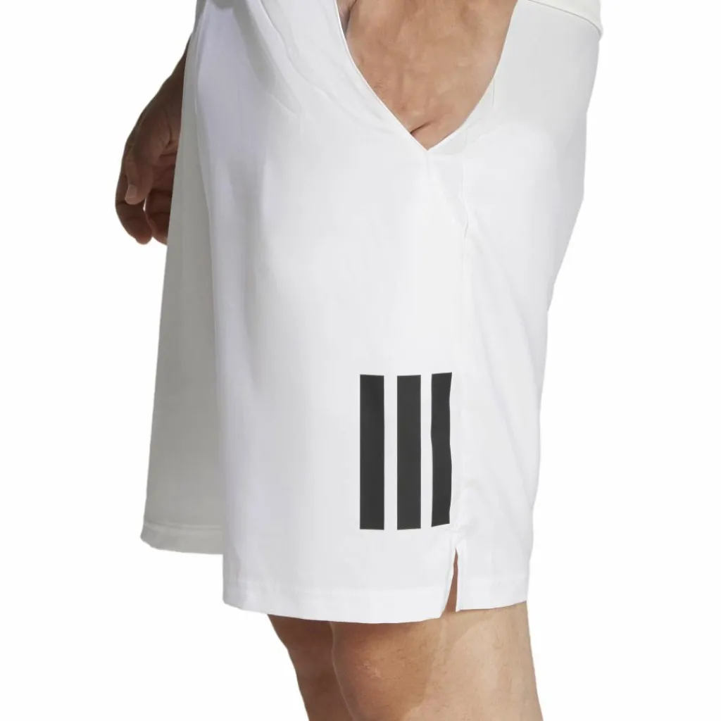 Tenniskleding-adidas Club 3-stripes tennisshort heren white