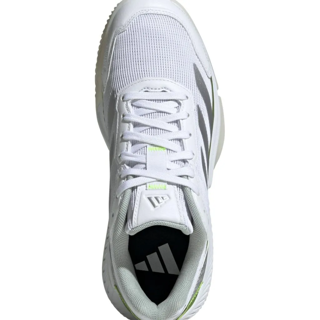 adidas Courtquick padelschoenen dames cloud white silver metallic lucid lemon< Padelschoenen