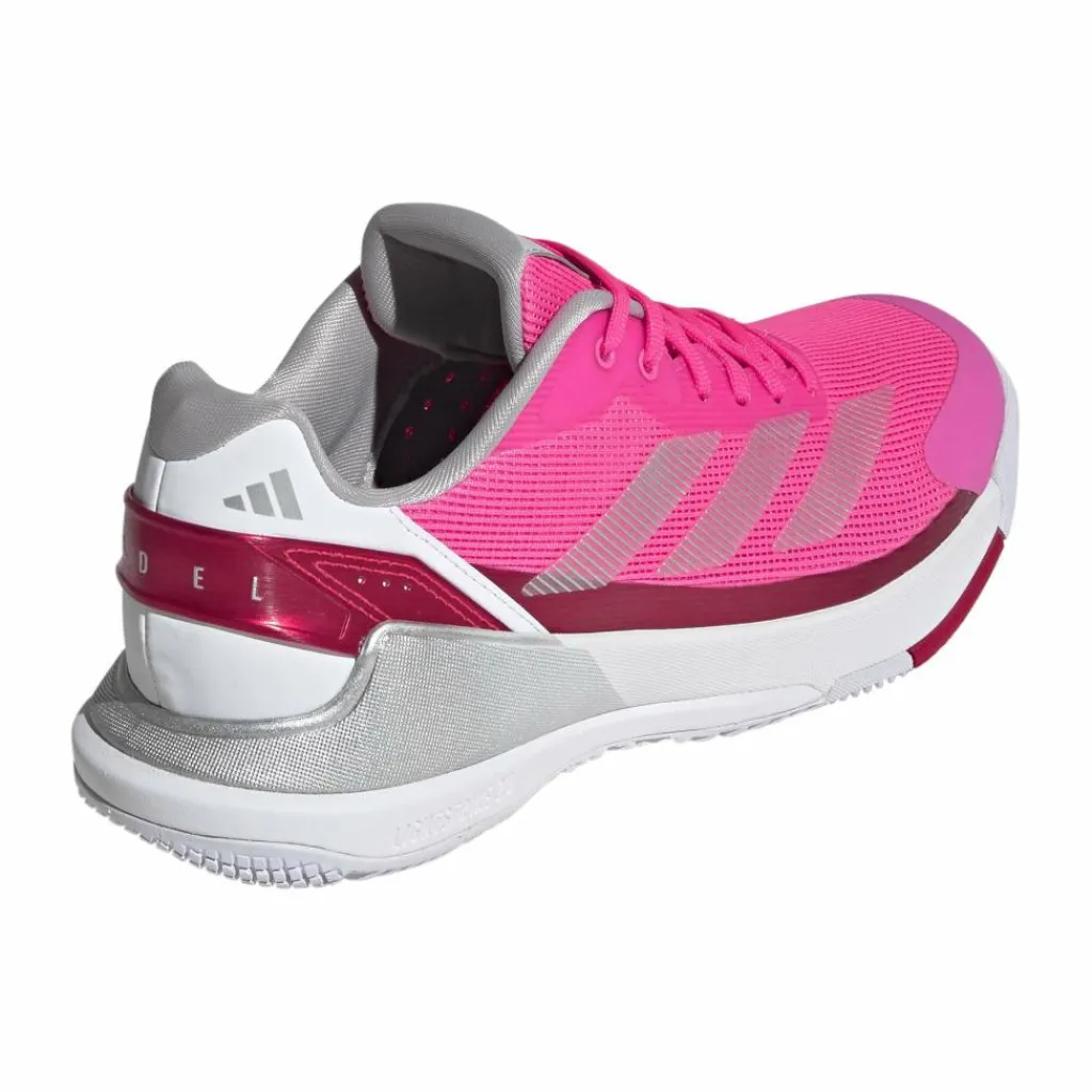 Padelschoenen-adidas Crazyquick Lightstrike padelschoenen dames lucid pink silver metallic lucid red