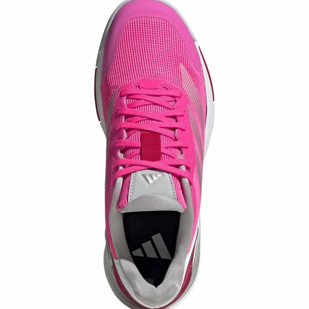 Padelschoenen-adidas Crazyquick Lightstrike padelschoenen dames lucid pink silver metallic lucid red