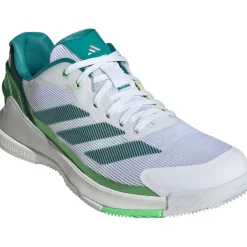 Padelschoenen-adidas Crazyquick padelschoenen heren cloud white aurora ivy lime burst