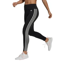 Sportbroek-adidas Designed To Move 3-Stripes sportlegging dames  black white