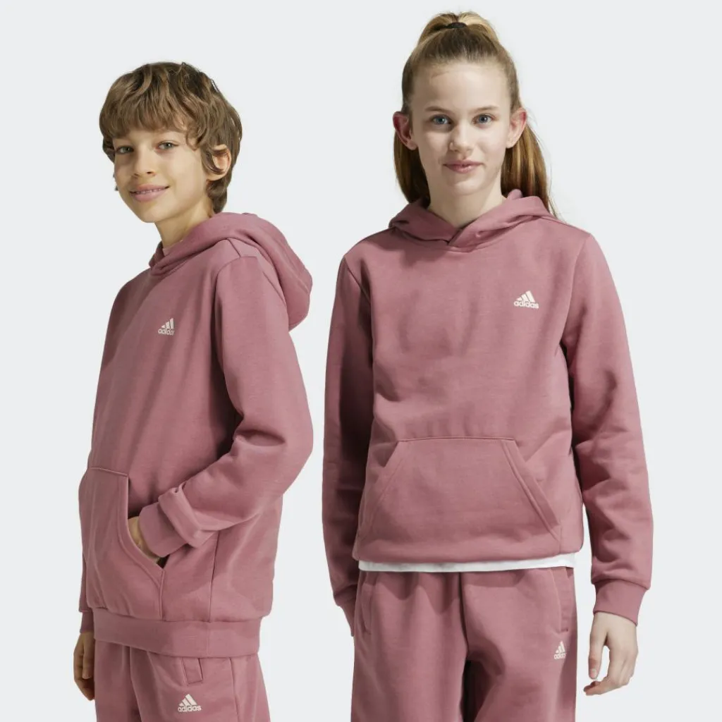 adidas Essentials Small Logo fleece hoodie junior preloved crimson< Sport Trui