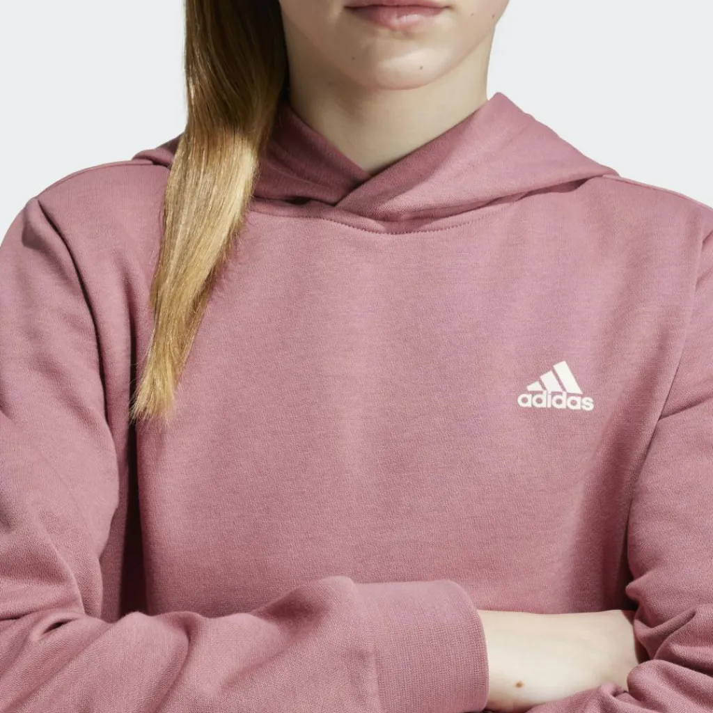 adidas Essentials Small Logo fleece hoodie junior preloved crimson< Sport Trui