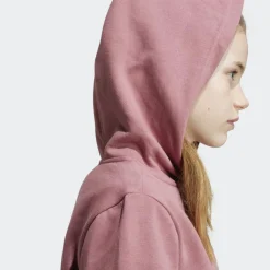 adidas Essentials Small Logo fleece hoodie junior preloved crimson< Sport Trui