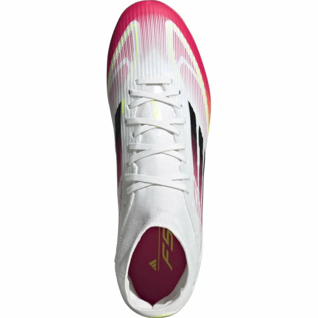 Voetbalschoenen-adidas F50 League FG MG Mid voetbalschoenen heren cloud white core black solar yellow