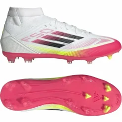 Voetbalschoenen-adidas F50 League FG MG Mid voetbalschoenen heren cloud white core black solar yellow