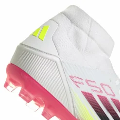 Voetbalschoenen-adidas F50 League FG MG Mid voetbalschoenen heren cloud white core black solar yellow