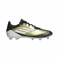 Voetbalschoenen-adidas F50 League Messi FG MG voetbalschoenen heren gold metallic cloud white core black