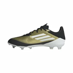 Voetbalschoenen-adidas F50 League Messi FG MG voetbalschoenen heren gold metallic cloud white core black
