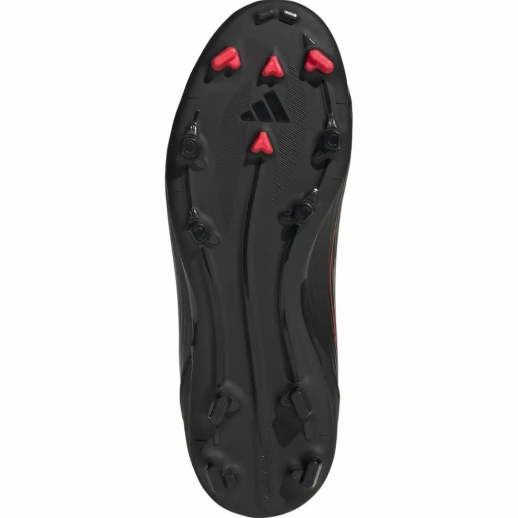 Voetbalschoenen-adidas F50 League Mid FG MG voetbalschoenen junior core black iron metallic lucid red