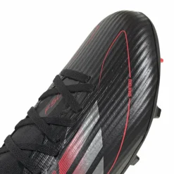 Voetbalschoenen-adidas F50 League Mid FG MG voetbalschoenen junior core black iron metallic lucid red