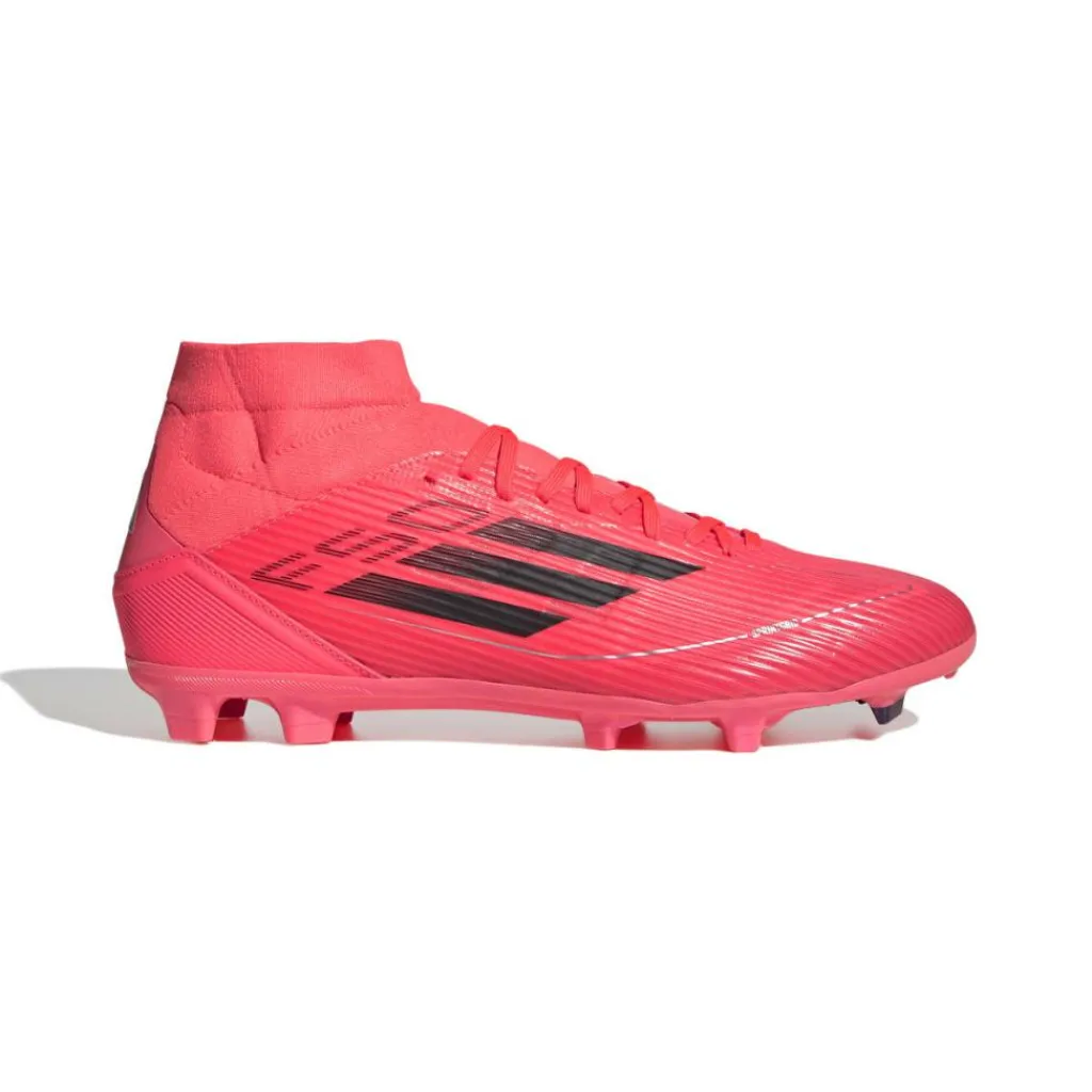 adidas F50 League Mid-cut FG MG voetbalschoenen turbo aurora black platinum metallic< Voetbalschoenen