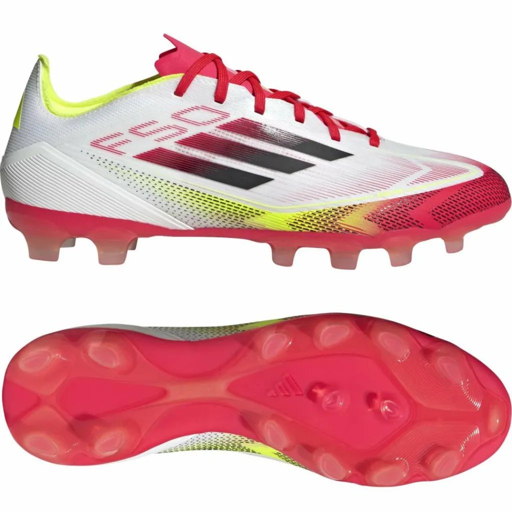 adidas F50 Pro MG voetbalschoenen heren cloud white core black solar yellow< Voetbalschoenen