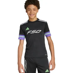 Voetbalkleding-adidas F50 voetbalshirt junior black purple rush