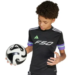 Voetbalkleding-adidas F50 voetbalshirt junior black purple rush
